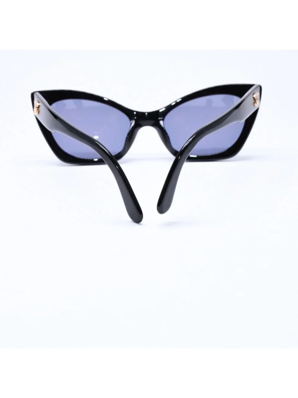 Chanel Cat's Eye Sunglasses Eyewear CC Logo Black Gold
